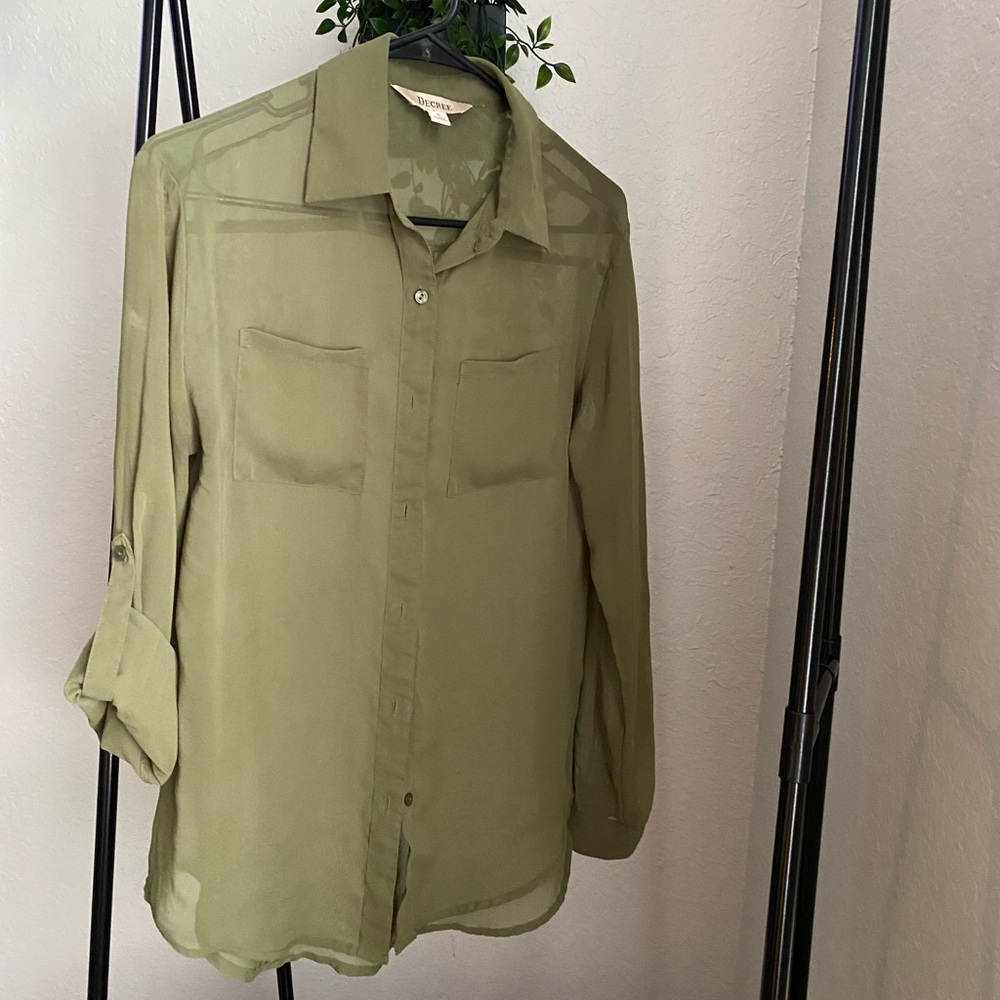 Sheer button down